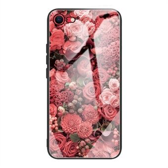 Tempered Glass + TPU Hybrid Case Pattern Printing Phone Cover for iPhone 7/8/SE (2nd Generation)