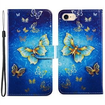 Magnetic Clasp Pattern Printing Design Leather Phone Wallet Stand Case Cover for iPhone 7 4.7 inch/8 4.7 inch/SE (2nd Generation)