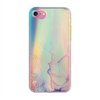 Bling Light Marble Pattern Colorful Laser Flexible TPU Phone Cover Case for iPhone 7 4.7 inch/8 4.7 inch/SE (2nd Generation)