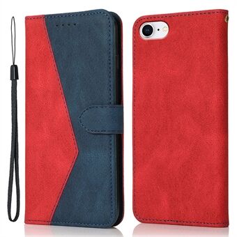 Anti-Drop Anti-Scratch Dual Color Wallet Stand Design Leather Phone Case with Handy Strap for iPhone 6/7/8/SE(2nd Generation) 4.7 inch