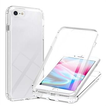 Transparent Gradient Color TPU Cover + PC Frame + PET Screen Protector Phone Case Shell for iPhone 6s/7/8/SE (2nd Generation)