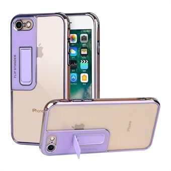 Kickstand Electroplated Frame Clear TPU Shockproof Phone Cover for iPhone 7 / 8 / SE (2nd Generation) 4.7 inch