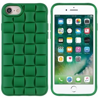 For iPhone 7/8/SE (2nd Generation) Dropproof Phone Case Silicone Rubberized Shockproof 3D Grid Textured Phone Cover