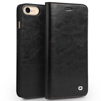 QIALINO Genuine Leather Phone Case for iPhone SE (2020)/SE (2022)/8/7 4.7 inch inch Crazy Horse Texture Wallet Phone Cover