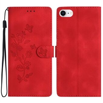 Phone Case for iPhone 6 / 6s / 7 / 8 / SE (2020) / SE (2022) Flower Imprint PU Leather Cover with Wallet Stand