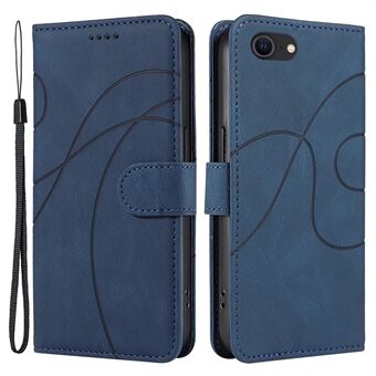 Leather Case for iPhone 6 / 6s / 7 / 8 / SE (2020) / SE (2022) , Imprinted Line Wallet Stand Phone Cover