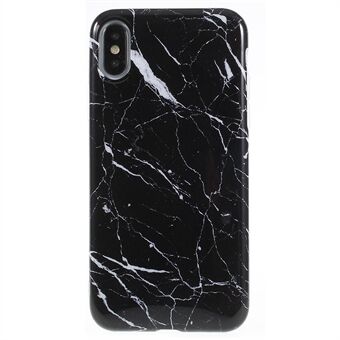 For iPhone XS/X 5.8 inch Marble Pattern IMD TPU Mobile Phone Case - Black