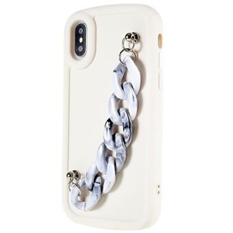 For iPhone X / XS 5.8 inch TPU Phone Case with Marble Strap Soft Matte Anti-Drop Shockproof Cover