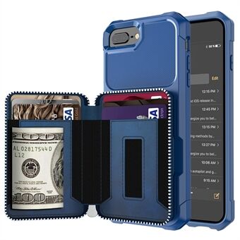 Zipper Wallet Leather Phone Case Cover for iPhone 8 Plus/7 Plus