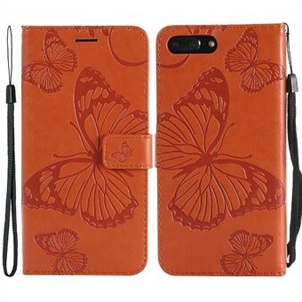 Leather Wallet Phone Cover Case with Butterfly Pattern Imprinting Pattern for iPhone 8 Plus/7 Plus 5.5 inch