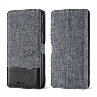 MUXMA Tri-fold Detachable 2-in-1 Wallet Canvas Leather Stand Mobile Shell for iPhone 8 Plus / 7 Plus 5.5 inch