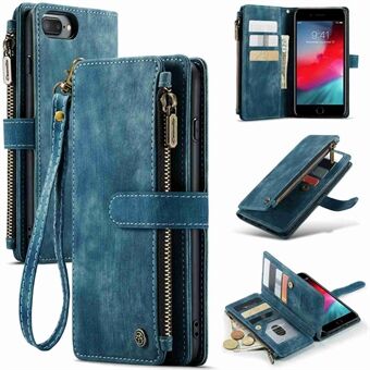 CASEME C30 Series for iPhone 6 Plus / 6s Plus / 7 Plus / 8 Plus 5.5 inch Multifunctional PU Leather Stand Phone Case Zipper Pocket Wallet Multiple Card Slots Cover