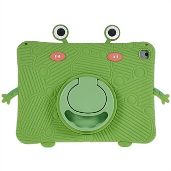 For iPad Air (2013) / Air 2 / iPad 9.7-inch (2017) / (2018) Cartoon Frog Design Tablet Case Anti-drop Kickstand Silicone + PC Cover