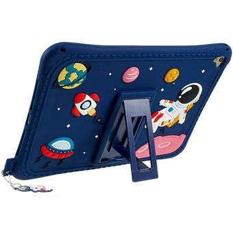 For iPad Air (2013) / Air 2 / iPad 9.7-inch (2017) / (2018) Silicone Tablet Case Cartoon Universe Space Pattern Anti-drop Cover with Kickstand