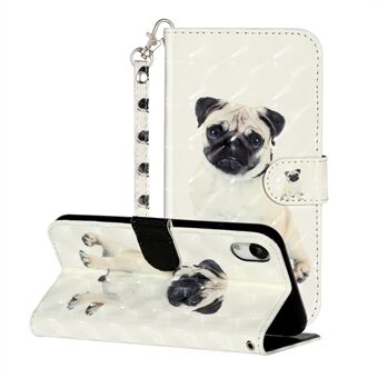 Light Spot Decor Pattern Printing Wallet Stand Leather Phone Shell for iPhone XR 6.1 inch