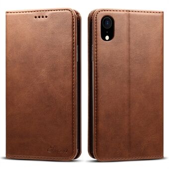 SUTENI Scratch-resistant Textured Surface Folio Flip Magnetic Automatic Closing Wallet Leather Case Cover with Stand for iPhone XR 6.1 inch