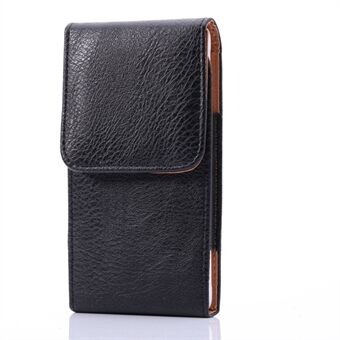 6.3 inch Universal Case Litchi Skin PU Leather Phone Pouch Case with Belt Clip for Men, Size: 16.5 x 8.3 x 1.8cm - Black