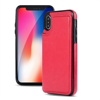 Crazy Horse Leather Coated TPU Case with Card Slots and Kickstand for iPhone XS Max 6.5 inch