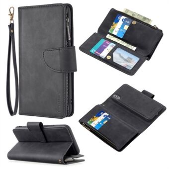 Zipper Pocket Detachable 2-in-1 Leather Wallet Stand Case for iPhone XS Max 6.5 inch