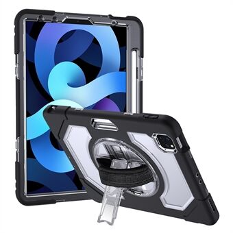 Thicken Kickstand for iPad Pro 11-inch (2020)/(2018) Clear PC Silicone Hybrid Case with Adjustable Strap