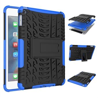 For iPad mini (2019) / mini 4 Anti-slip Tyre Tread Kickstand Plastic + TPU Hybrid Case