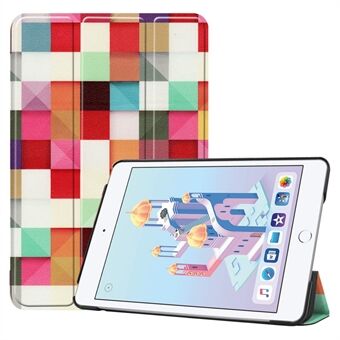 Pattern Printing Tri-fold Stand PU Leather Smart Tablet Case for iPad mini (2019)