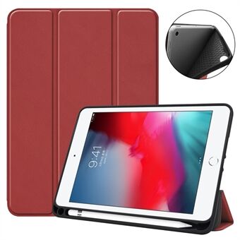 Tri-fold Stand PU Leather Smart Case with Pen Slot for iPad mini (2019) 7.9 inch / iPad mini 4