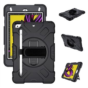 Rotating Kickstand PC + Silicone Tablet Hybrid Case with Hand Strap Shoulder Strap for iPad mini 4/mini (2019) 7.9 inch