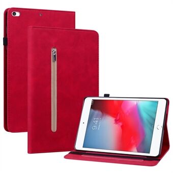 For iPad mini (2019) 7.9 inch/iPad mini 4/iPad mini 3/iPad mini 2/iPad mini Solid Color Tablet Case with Zipper Pocket Full Coverage Shockproof PU Leather Tablet Cover Wallet Stand