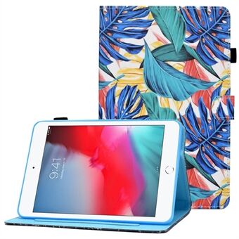 For iPad mini (2019) 7.9 inch / iPad mini 4 / 3 / 2 / 1 Adjustable Stand Tablet Case Stitching Pattern Printing PU Leather Cover with Card Holder