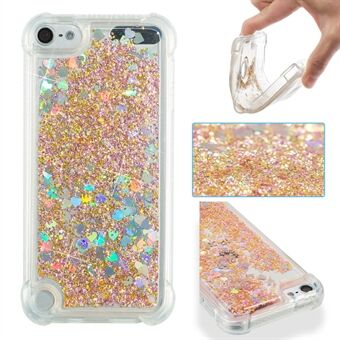 Dynamic Liquid Glitter Powder Heart Shaped Sequins TPU Shockproof Case for iPod Touch (2019) / Touch 6 / 5