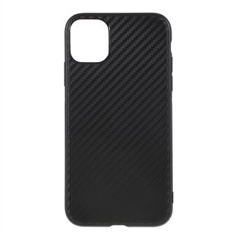 Carbon Fiber TPU Mobile Phone Shell Case for iPhone 11 6.1 inch (2019) - Black