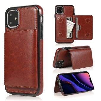 PU Leather + TPU Multiple Card Slots Stand Phone Cover Shell for iPhone 11 6.1 inch (2019)