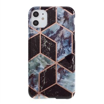 For iPhone 11 6.1 inch Geometric Splicing Marble Pattern IMD TPU Case Cover