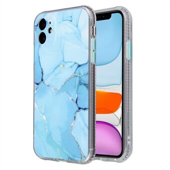 For iPhone 11 6.1 inch Coloured Glaze Marble Pattern PC Back TPU Case