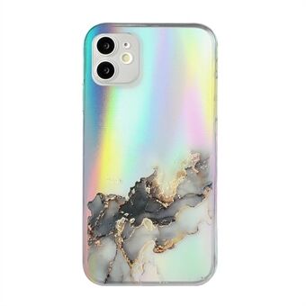 Embossed Marble Pattern Laser Design TPU Phone Protective Back Case Cover for iPhone 11 6.1 inch