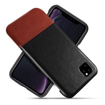 KSQ Bi-color PC + PU Leather Protective Phone Shell Case for iPhone 11 Pro 5.8 inch (2019) - Black / Dark Brown