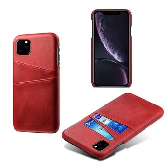 KSQ Double Card Slots PU Leather Coated PC Case for iPhone 11 Pro 5.8 inch (2019)