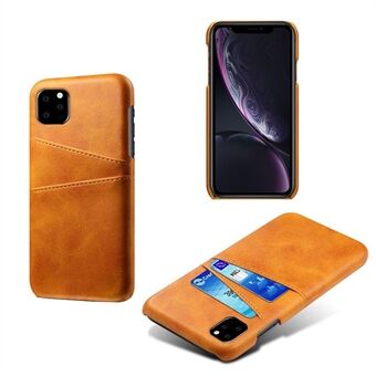 KSQ Double Card Slots PU Leather Coated PC Case for iPhone 11 Pro 5.8 inch (2019)