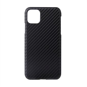 PU Leather Coated PC Phone Casing Shell for iPhone 11 Pro 5.8 inch (2019) - Black Carbon Fiber Texture