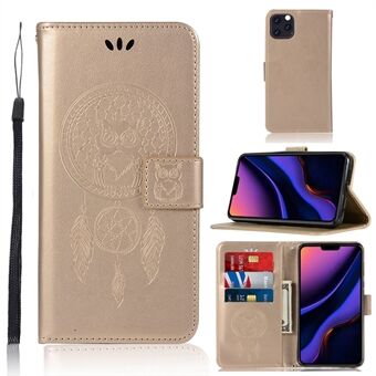 Dream Catcher Owl Imprinted Leather Casing for iPhone 11 Pro 5.8 inch (2019)