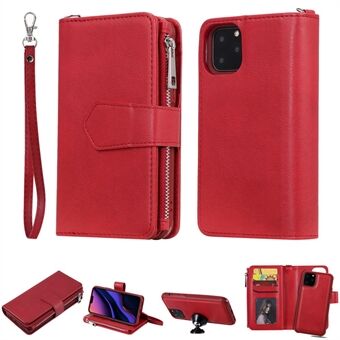 Detachable 2-in-1 TPU + Zipper Wallet Leather Flip Case with Stand Lanyard for iPhone 11 Pro 5.8 inch