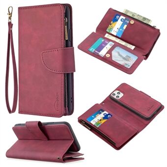 Zipper Pocket Detachable 2-in-1 Leather Wallet Stand Case for iPhone 11 Pro 5.8 inch