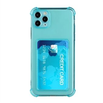 Transparent TPU Shockproof Cell Phone Case Shell Protector with Card Holder for iPhone 11 Pro 5.8 inch