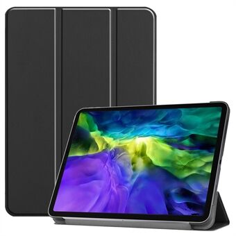 PU Leather Tri-fold Stand Cover Hard Back Shell with Auto Sleep/Wake for iPad Pro 11-inch (2020) / (2018) - Black