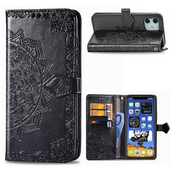 Embossed Mandala Flower Leather Wallet Stand Case for iPhone 12 mini 5.4 inch