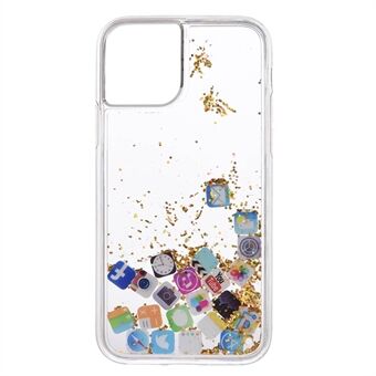 Quick-Sand-Like APP Icon + Dynamic Glitter Powder Sequins TPU Back Shell for iPhone 12 mini