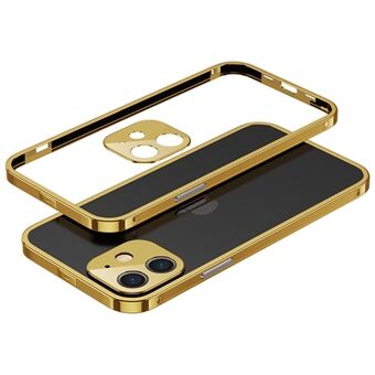 Aluminium Alloy Electroplating Metal Phone Protective Frame + Camera Lens Protector Cover for iPhone 12 mini