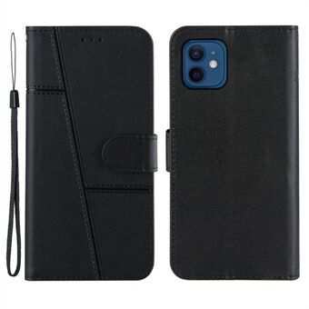 Concise Leather Phone Cover Case with Stand for iPhone 12 mini