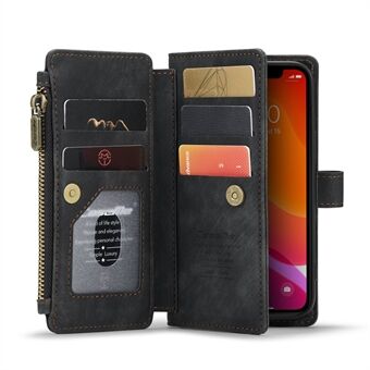 CASEME C30 Series Multiple Card Slots Drop-Proof Full Body Protection Zippered Wallet PU Leather Phone Case with Stand for iPhone 12 mini 5.4 inch